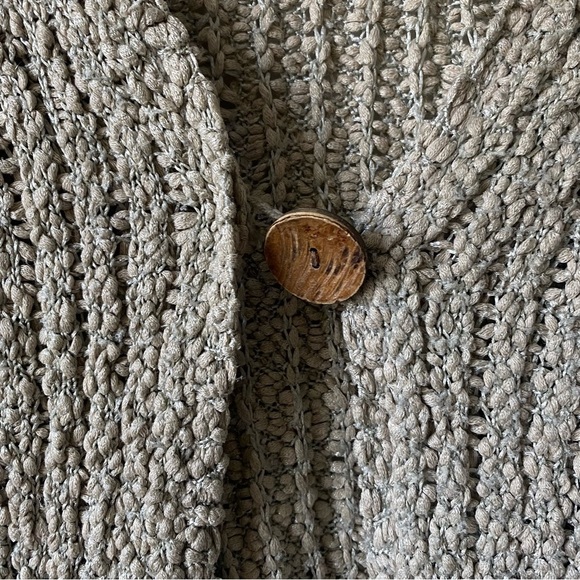 Sirocco Knit Cotton Blend Button Through 3/4 Sleeves Ivory Cardigan Medium - Picture 3 of 11